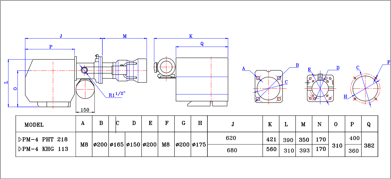 PM4 PHT Dimensions