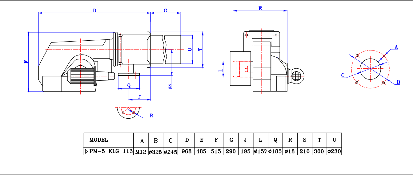 PM5 KLG Dimenstions