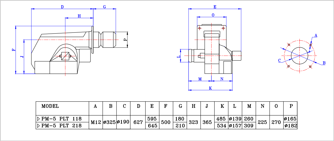 PM5 PLT Dimenstions