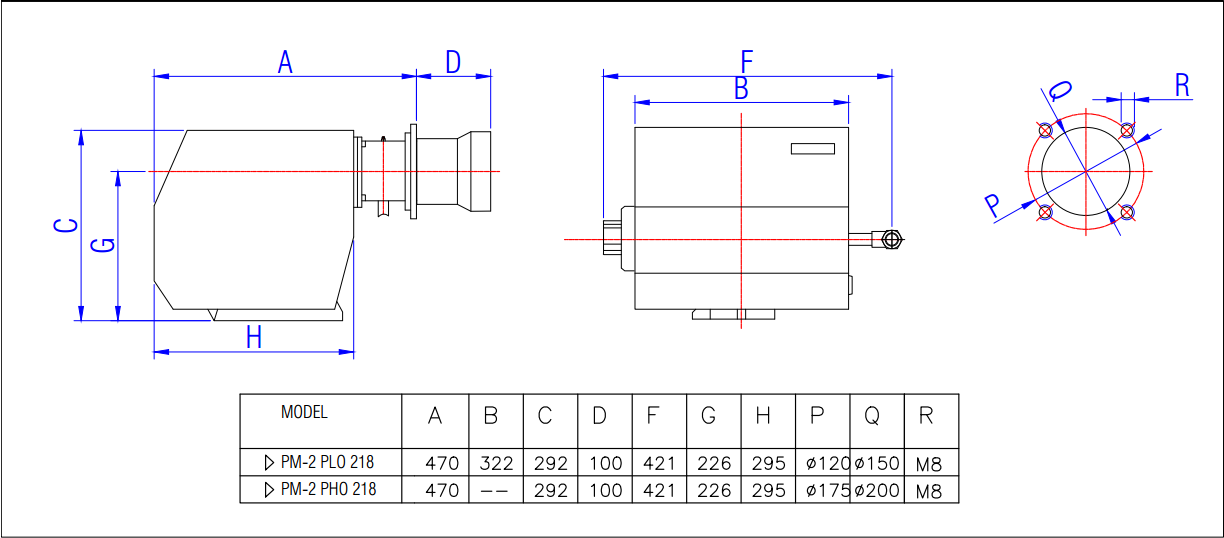 PM2 PHO Dimensions